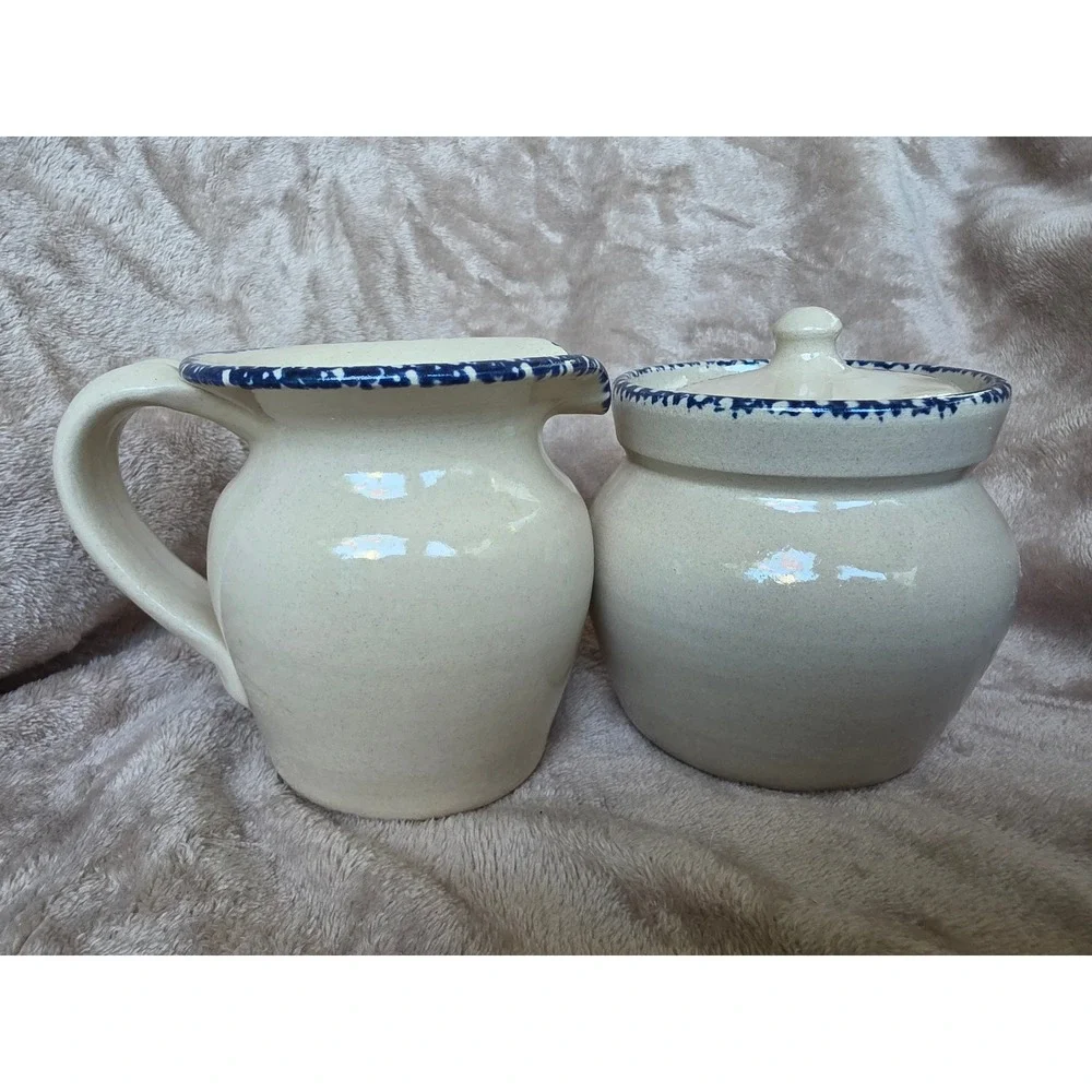 Home & Garden Party Stoneware Hummingbird Pitcher and Sugar Bowl Set 1998 1999